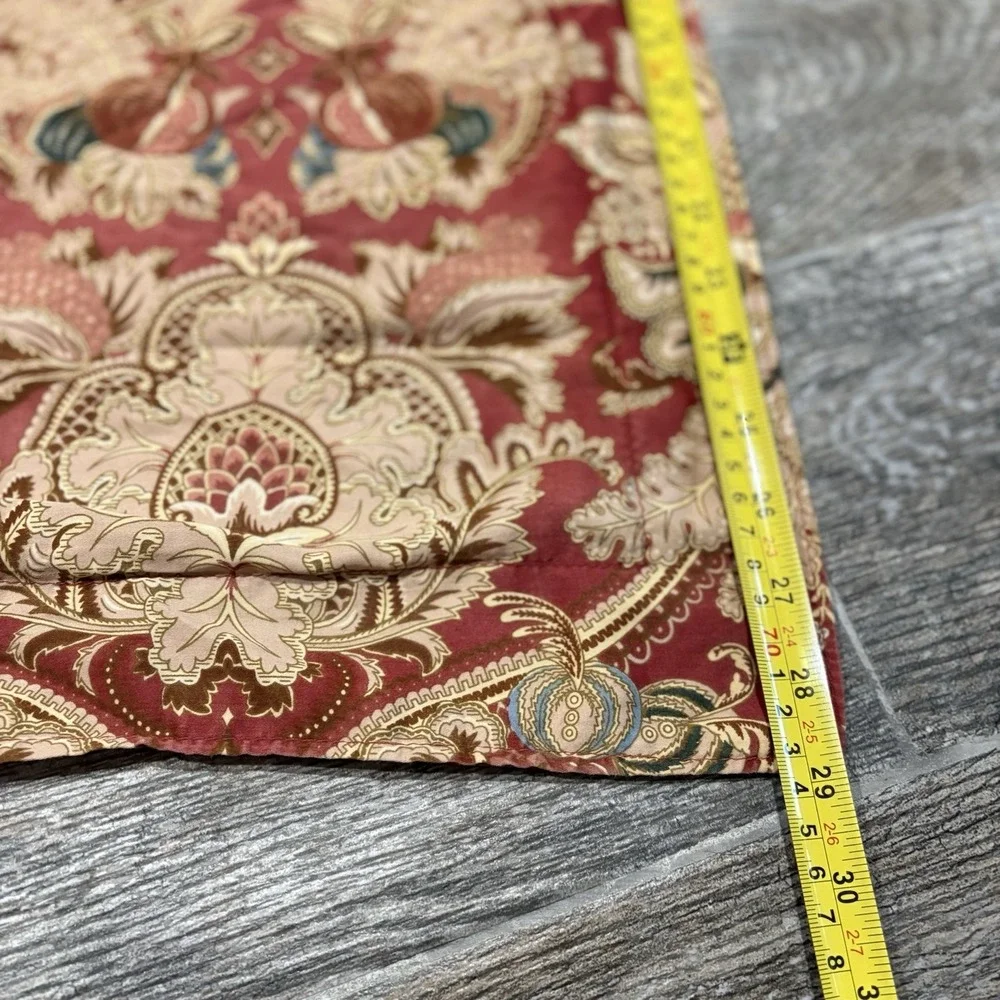 RALPH LAUREN JARDINIERE RED/GOLD SATEEN  Euro Square Pillow Paisley Sham